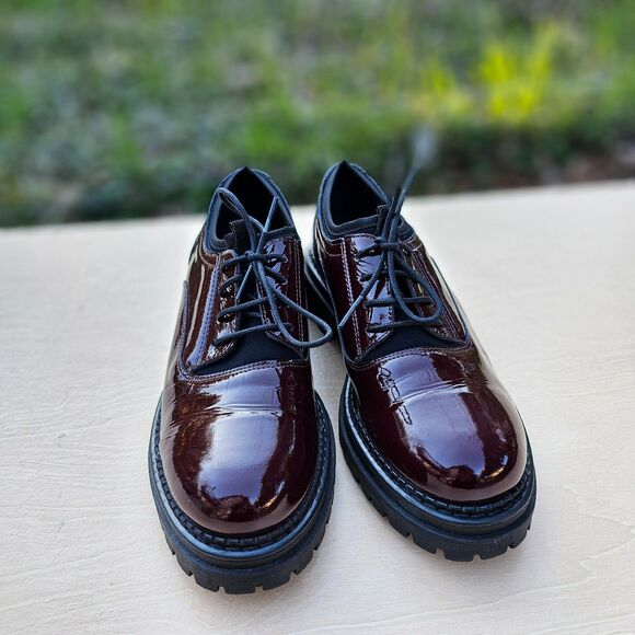 Shellys London Womens Oxfords Burgundy Lace Up Womens Shoes Size 41 - Picture 5 of 7